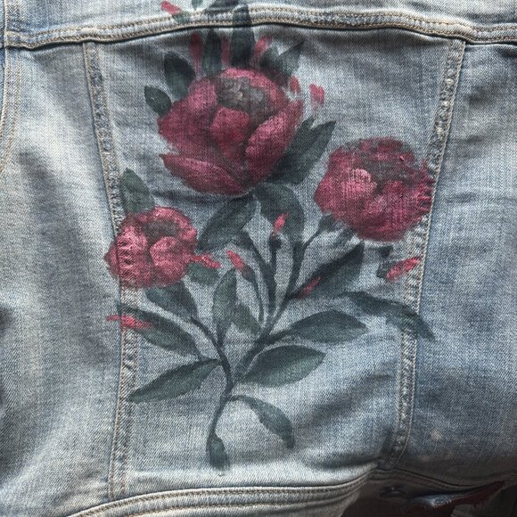 Pilcro & The Letterpress XS Denim Jacket with Floral Graphic - Picture 3 of 6